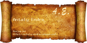 Antaly Endre névjegykártya
